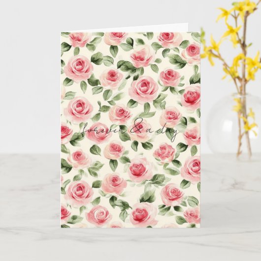 Rozen Bloemen Huwelijksliefde Kaart (Gele Bloem)