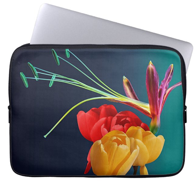 Rozen bloemen laptop sleeve (Voorkant)