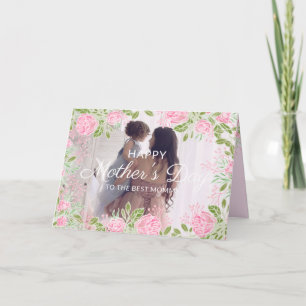 Rozen bloemen Lijst Fijne Moederdag Foto Kaart