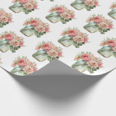 Rozen Bloemen Mason Jar Cadeaupapier (Hoek)