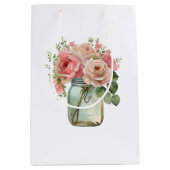 Rozen Bloemen Mason Jar Medium Cadeauzakje (Voorkant)
