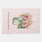 Rozen Bloemen Mason Jar Theedoek (Horizontaal)