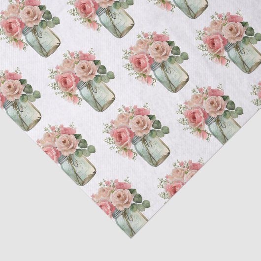 Rozen Bloemen Mason Jar Tissuepapier (Detail)