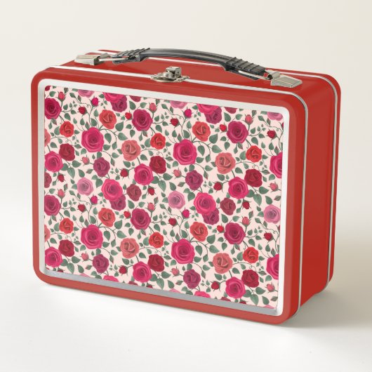 Rozen Bloemen Metaal Lunchbox (Voorkant)
