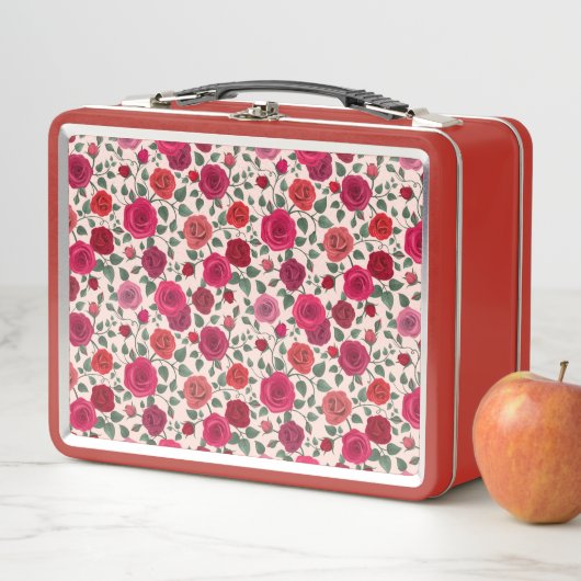 Rozen Bloemen Metaal Lunchbox (In situ)
