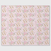 Rozen Bloemen Mis XV Quinceanera 15 Verjaardag Cadeaupapier (Vlak)