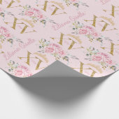 Rozen Bloemen Mis XV Quinceanera 15 Verjaardag Cadeaupapier (Hoek)