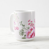 Rozen Bloemen Modern Ontwerp Koffiemok (Voorkant links)