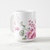 Rozen Bloemen Modern Ontwerp Koffiemok (Voorkant links)