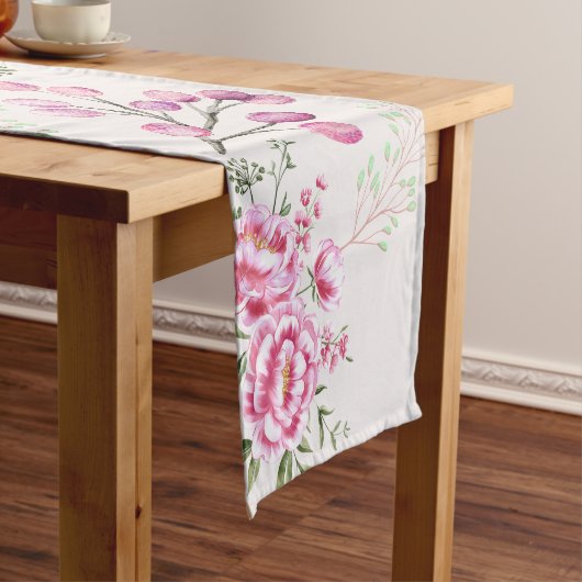 Rozen Bloemen Modern Ontwerp Korte Tafelloper (Voorbeeld)