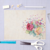 Rozen bloemen op Ecru Tissuepapier (Craft)