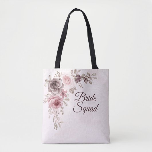  Rozen & bloemen op roze Tote Bag (Voorkant)