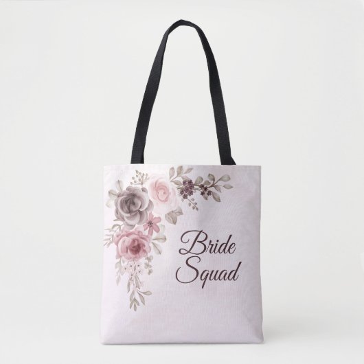  Rozen & bloemen op roze Tote Bag (Voorkant)