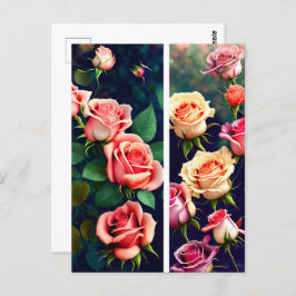 Rozen, bloemen, postkruising briefkaart