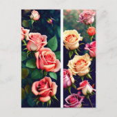 Rozen, bloemen, postkruising briefkaart (Voorkant)