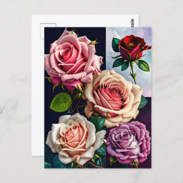 Rozen, bloemen, postkruising briefkaart