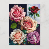 Rozen, bloemen, postkruising briefkaart (Voorkant)
