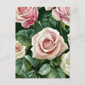 Rozen, bloemen, postkruising briefkaart (Voorkant)