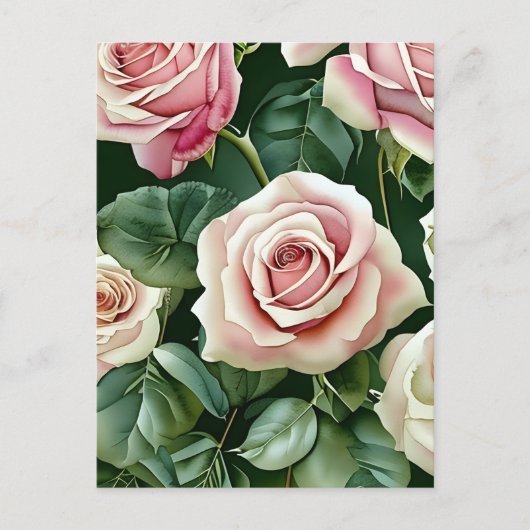 Rozen, bloemen, postkruising briefkaart (Voorkant)