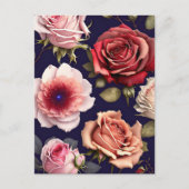 Rozen, bloemen, postkruising briefkaart (Voorkant)