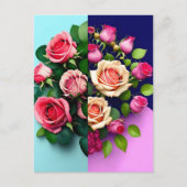Rozen, bloemen, postkruising briefkaart (Voorkant)