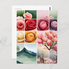 Rozen, bloemen, postkruising briefkaart