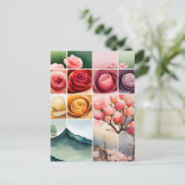 Rozen, bloemen, postkruising briefkaart (Staand voorkant)