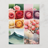 Rozen, bloemen, postkruising briefkaart (Voorkant)