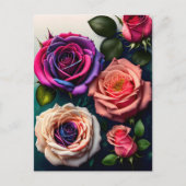 Rozen, bloemen, postkruising briefkaart (Voorkant)