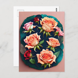 Rozen, bloemen, postkruising briefkaart