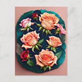 Rozen, bloemen, postkruising briefkaart (Voorkant)