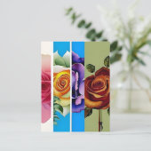Rozen, bloemen, postkruising briefkaart (Staand voorkant)
