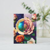 Rozen, bloemen, postkruising briefkaart (Staand voorkant)