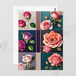 Rozen, bloemen, postkruising briefkaart