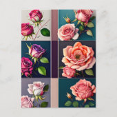 Rozen, bloemen, postkruising briefkaart (Voorkant)