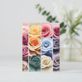 Rozen, bloemen, postkruising briefkaart (Staand voorkant)