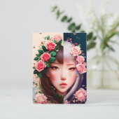 Rozen, bloemen, postkruising briefkaart (Staand voorkant)