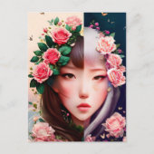 Rozen, bloemen, postkruising briefkaart (Voorkant)