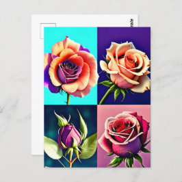 Rozen, bloemen, postkruising briefkaart