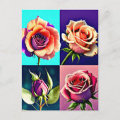 Rozen, bloemen, postkruising briefkaart (Voorkant)