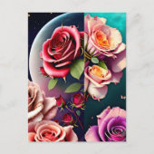 Rozen, bloemen, postkruising briefkaart (Voorkant)