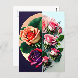 Rozen, bloemen, postkruising briefkaart