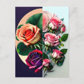 Rozen, bloemen, postkruising briefkaart (Voorkant)