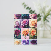 Rozen, bloemen, postkruising briefkaart (Staand voorkant)