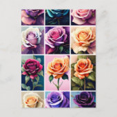 Rozen, bloemen, postkruising briefkaart (Voorkant)