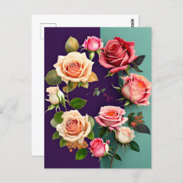 Rozen, bloemen, postkruising briefkaart