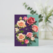 Rozen, bloemen, postkruising briefkaart (Staand voorkant)