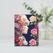 Rozen, bloemen, postkruising briefkaart (Staand voorkant)