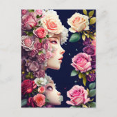 Rozen, bloemen, postkruising briefkaart (Voorkant)