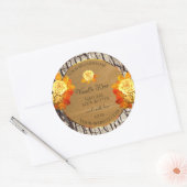 Rozen bloemen Productlabels Natuurlijke houten gra Ronde Sticker (Envelop)